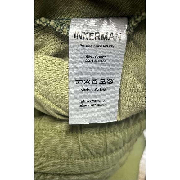 Inkerman Pants Mens 30 Olive Green Elastic Waist Drawstring Chino Stretch Casual - Picture 6 of 10
